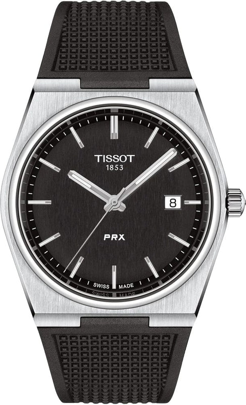 Buy Shop Tissot PRX Black Dial Black Rubber Strap Watch For Men - T137.410.17.051.00 USA Online