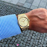 Buy Shop Tissot PRX Champagne Yellow Gold Dial Gold Steel Strap Watch for Men - T137.410.33.021.00 USA Online