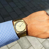 Buy Shop Tissot PRX Champagne Yellow Gold Dial Gold Steel Strap Watch for Men - T137.410.33.021.00 USA Online