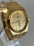 Buy Shop Tissot PRX Champagne Yellow Gold Dial Gold Steel Strap Watch for Men - T137.410.33.021.00 USA Online