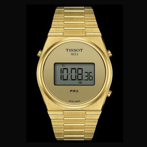 Buy Shop Tissot PRX Digital Quartz Gold Dial Gold Steel Strap Watch for Men - T137.463.33.020.00 USA Online