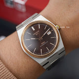 Buy Shop Tissot PRX Powermatic 80 18K Gold Brown Dial Silver Steel Strap Watch for Men - T931.407.41.291.00 USA Online
