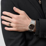 Tissot PRX Powermatic 80 18K Gold Brown Dial Silver Steel Strap Watch for Men - T931.407.41.291.00