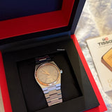 Buy Shop Tissot PRX Powermatic 80 18K Silver Dial Silver Steel Strap Watch for Men - T931.407.41.031.00 USA Online