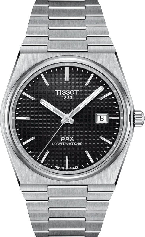 Buy Shop Tissot PRX Powermatic 80 Black Dial Silver Steel Strap Watch For Men - T137.407.11.051.00 USA Online