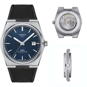 Buy Shop Tissot PRX Powermatic 80 Blue Dial Black Rubber Strap Watch for Men - T137.407.17.041.00 USA Online