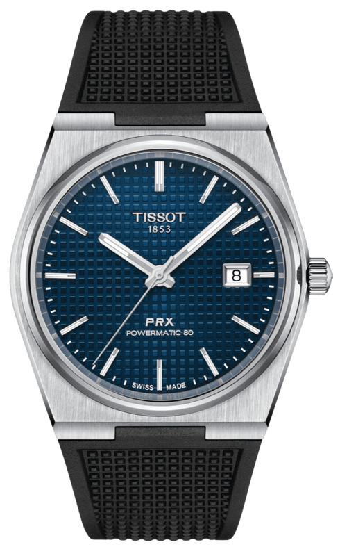 Buy Shop Tissot PRX Powermatic 80 Blue Dial Black Rubber Strap Watch for Men - T137.407.17.041.00 USA Online