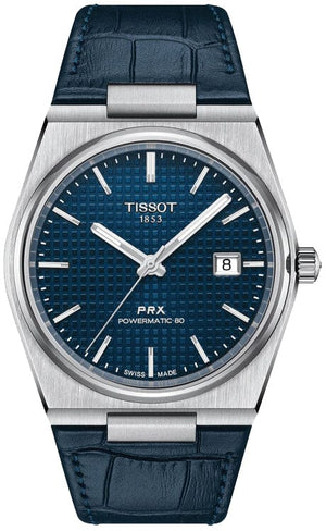 Buy Shop Tissot PRX Powermatic 80 Blue Dial Blue Leather Strap Watch for Men - T137.407.16.041.00 USA Online