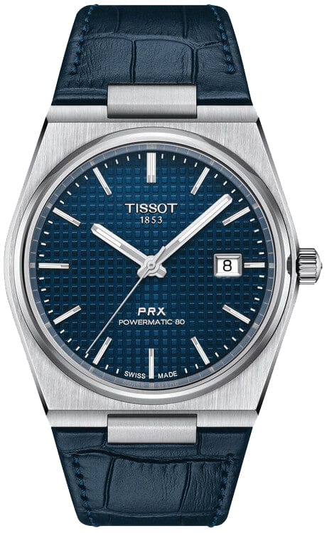 Buy Shop Tissot PRX Powermatic 80 Blue Dial Blue Leather Strap Watch for Men - T137.407.16.041.00 USA Online