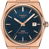 Buy Shop Tissot PRX Powermatic 80 Blue Dial Rose Gold Steel Strap Watch for Men - T137.407.33.041.00 USA Online