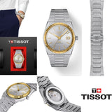 Buy Shop Tissot PRX Powermatic 80 Gold Automatic Silver Dial Silver Steel Strap Watch for Men - T931.407.41.031.01 USA Online
