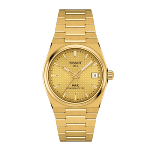 Buy Shop Tissot PRX Powermatic 80 Gold Dial Gold Steel Strap Watch for Men - T137.207.33.021.00 USA Online