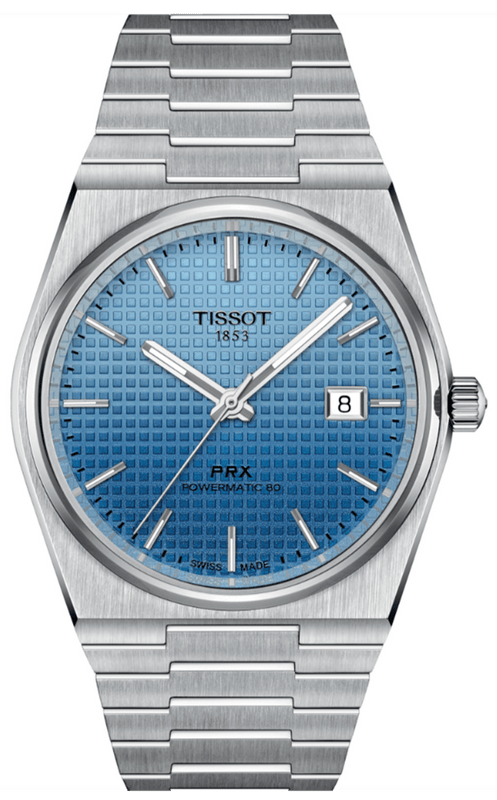 Tissot PRX Powermatic 80 Gradient Blue Dial Silver Steel Strap Watch for Men - T137.407.11.351.01