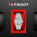Tissot PRX Powermatic 80 Ice Blue Dial Silver Steel Strap Watch for Men - T137.207.11.351.00