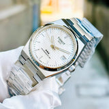Tissot PRX Powermatic 80 White Dial Silver Steel Strap Watch for Men - T137.207.11.111.00