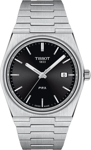 Buy Shop Tissot PRX Quartz Black Dial Silver Steel Strap Watch For Men - T137.410.11.051.00 USA Online