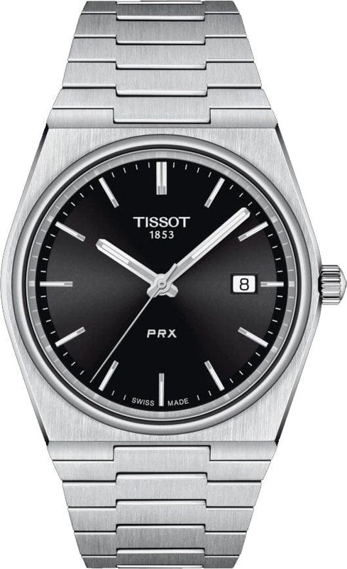 Buy Shop Tissot PRX Quartz Black Dial Silver Steel Strap Watch For Men - T137.410.11.051.00 USA Online
