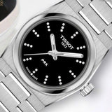 Buy Shop Tissot PRX Quartz Diamonds Black Dial Silver Steel Strap Watch for Women - T137.010.11.056.00 USA Online