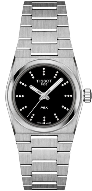 Buy Shop Tissot PRX Quartz Diamonds Black Dial Silver Steel Strap Watch for Women - T137.010.11.056.00 USA Online