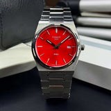 Buy Shop Tissot PRX Quartz Red Dial Silver Steel Strap Watch for Men - T137.410.11.421.00 USA Online