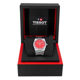 Buy Shop Tissot PRX Quartz Red Dial Silver Steel Strap Watch for Men - T137.410.11.421.00 USA Online