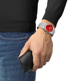 Buy Shop Tissot PRX Quartz Red Dial Silver Steel Strap Watch for Men - T137.410.11.421.00 USA Online