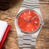 Buy Shop Tissot PRX Quartz Red Dial Silver Steel Strap Watch for Men - T137.410.11.421.00 USA Online