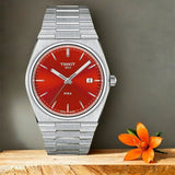 Buy Shop Tissot PRX Quartz Red Dial Silver Steel Strap Watch for Men - T137.410.11.421.00 USA Online
