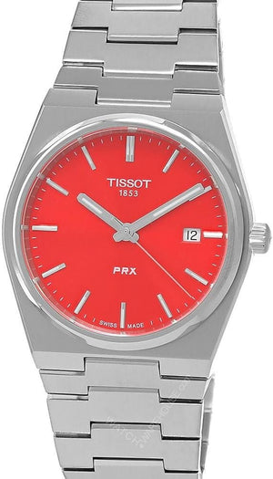 Buy Shop Tissot PRX Quartz Red Dial Silver Steel Strap Watch for Men - T137.410.11.421.00 USA Online