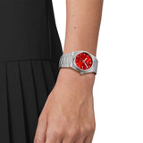 Buy Shop Tissot PRX Quartz Red Dial Silver Steel Strap Watch for Women - T137.210.11.421.00 USA Online