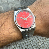 Buy Shop Tissot PRX Quartz Red Dial Silver Steel Strap Watch for Women - T137.210.11.421.00 USA Online