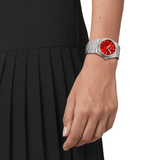 Buy Shop Tissot PRX Quartz Red Dial Silver Steel Strap Watch for Women - T137.210.11.421.00 USA Online