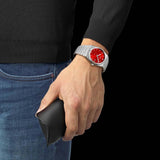 Buy Shop Tissot PRX Quartz Red Dial Silver Steel Strap Watch for Women - T137.210.11.421.00 USA Online