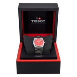 Buy Shop Tissot PRX Quartz Red Dial Silver Steel Strap Watch for Women - T137.210.11.421.00 USA Online