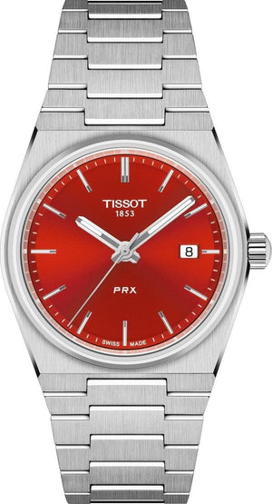 Buy Shop Tissot PRX Quartz Red Dial Silver Steel Strap Watch for Women - T137.210.11.421.00 USA Online