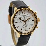 Buy Shop Tissot Quickster Chronograph 42mm White Dial Brown Leather Strap Watch For Men - T095.417.36.037.00 USA Online