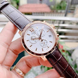 Buy Shop Tissot Quickster Chronograph 42mm White Dial Brown Leather Strap Watch For Men - T095.417.36.037.00 USA Online