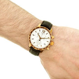 Buy Shop Tissot Quickster Chronograph 42mm White Dial Brown Leather Strap Watch For Men - T095.417.36.037.00 USA Online