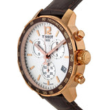 Buy Shop Tissot Quickster Chronograph 42mm White Dial Brown Leather Strap Watch For Men - T095.417.36.037.00 USA Online