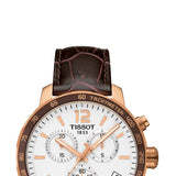 Buy Shop Tissot Quickster Chronograph 42mm White Dial Brown Leather Strap Watch For Men - T095.417.36.037.00 USA Online