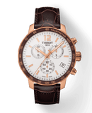 Buy Shop Tissot Quickster Chronograph 42mm White Dial Brown Leather Strap Watch For Men - T095.417.36.037.00 USA Online