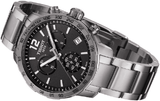 Buy Shop Tissot Quickster Chronograph Black Dial Silver Steel Strap Watch For Men - T095.417.11.067.00 USA Online