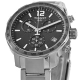 Buy Shop Tissot Quickster Chronograph Black Dial Silver Steel Strap Watch For Men - T095.417.11.067.00 USA Online