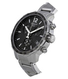 Buy Shop Tissot Quickster Chronograph Black Dial Silver Steel Strap Watch For Men - T095.417.11.067.00 USA Online