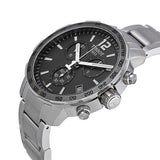 Buy Shop Tissot Quickster Chronograph Black Dial Silver Steel Strap Watch For Men - T095.417.11.067.00 USA Online