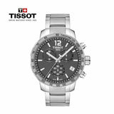 Buy Shop Tissot Quickster Chronograph Black Dial Silver Steel Strap Watch For Men - T095.417.11.067.00 USA Online