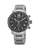 Buy Shop Tissot Quickster Chronograph Black Dial Silver Steel Strap Watch For Men - T095.417.11.067.00 USA Online