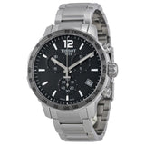 Buy Shop Tissot Quickster Chronograph Black Dial Silver Steel Strap Watch For Men - T095.417.11.067.00 USA Online