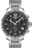 Buy Shop Tissot Quickster Chronograph Black Dial Silver Steel Strap Watch For Men - T095.417.11.067.00 USA Online