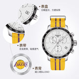 Buy Shop Tissot Quickster Chronograph NBA LA Lakers White Dial Yellow NATO Strap Watch for Men - T095.417.17.037.05 USA Online